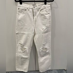 AGolde 90s Mid Rise Loose, Size 27, white